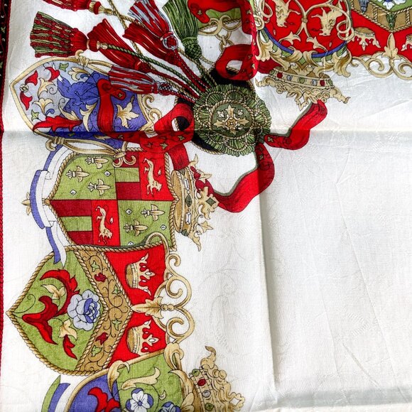 Celine Paris Cotton Scarf – Heraldic Tassel Design – NWT - Picture 6 of 10